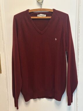 Dior Men's V-Neck Sweater in Wine Red